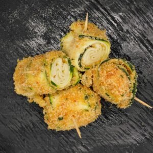 Anellini di zucchine con cotto e formaggio